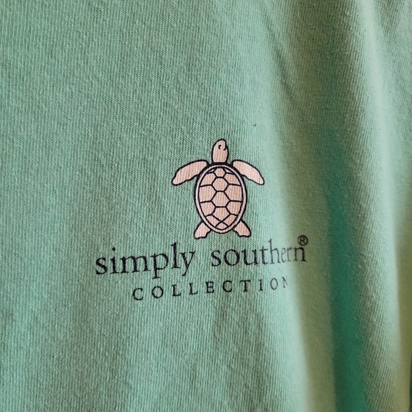 Simply Southern Collection Girl MED Pink Paisley Sea Turtle Cotton Graphic Tee - Picture 5 of 8